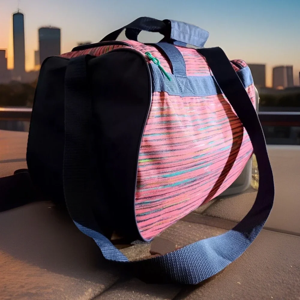 Adidas Diablo Small Duffel Bag Multi-Color Peach Pink, Black, Yellow, Aquamarine